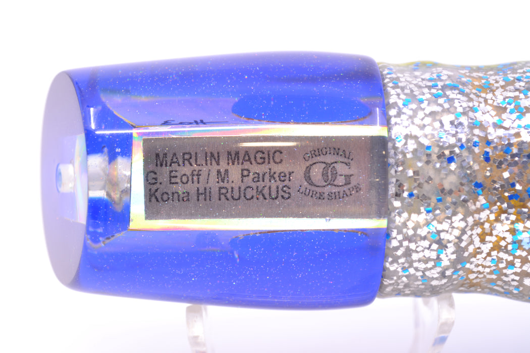 Marlin Magic Golden MOP Blue Back Red Eyes Ruckus 12" 11oz Skirted Blue-Yellow-Silver