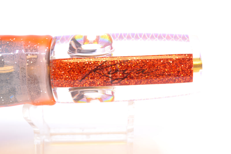 Koya Lures Rainbow Scale Orange Pearl Hard Head 9" 4oz Skirted Black-Orange-Clear