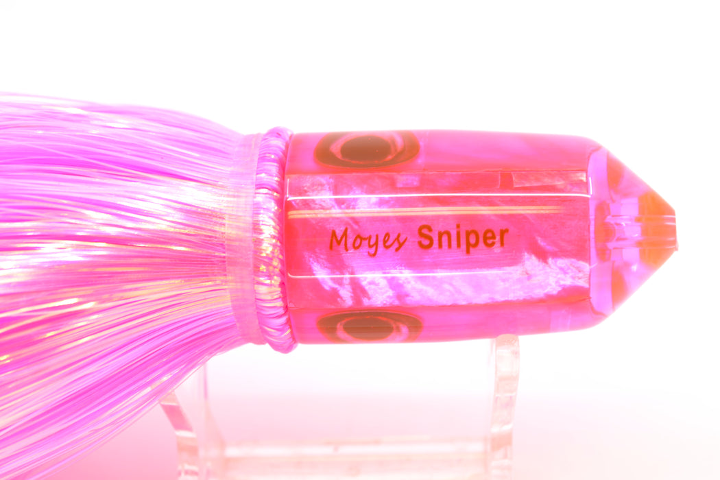 Moyes Lures Pink MOP 2-Hole Small Sniper Jet 9" 5.7oz Strobez Pink/White