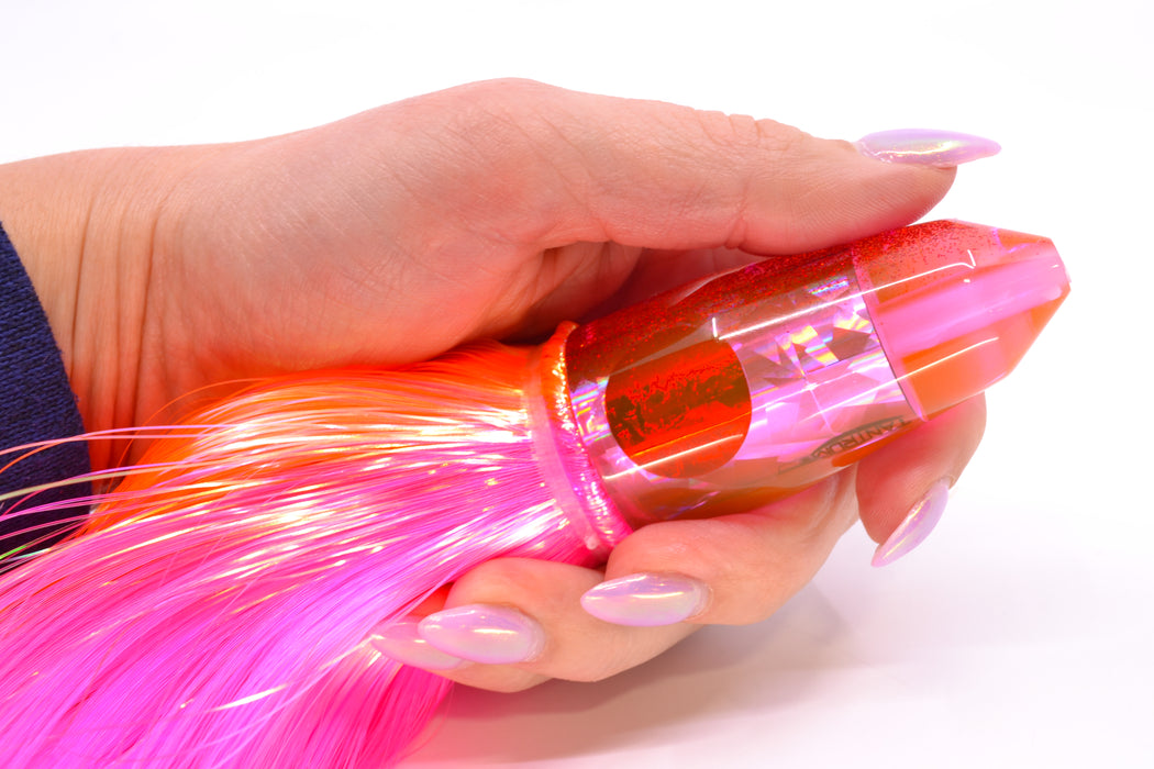 TANTRUM Lures Pink Rainbow Red Back Medium Bullet 9" 7oz Strobez Orange-Pink GZE