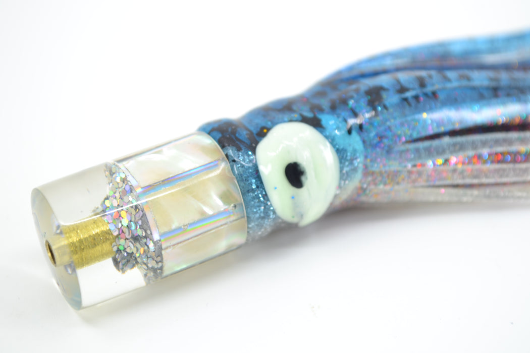 Marlin Magic White Awabi Baby HSAP 4.5" 1.5oz Skirted Blue-Clear-Firecracker