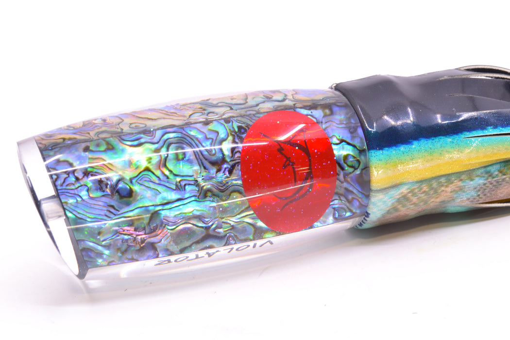 Bonze Lures Paua Shell Red Eyes Violator 14" 14.6oz Fire Tailz Vinyl Yellowfin