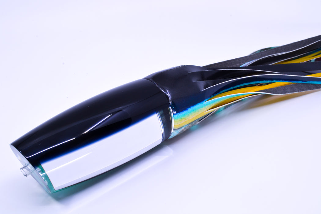 Moyes Lures Clear Mirrored Black Back Large Plunger 14" 11oz FT Vinyl Yellowfin