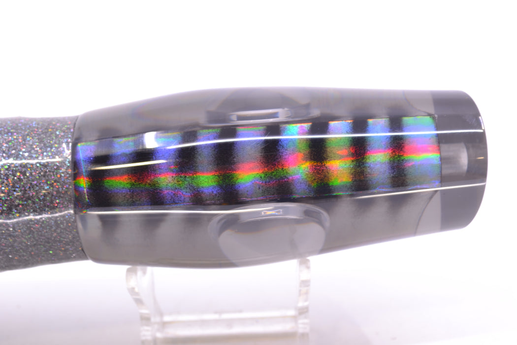 Big T Lures Smoke Rainbow Pearl Black Striped Back Leopard 12" 10.7oz Skirted Silver/Purple GZE