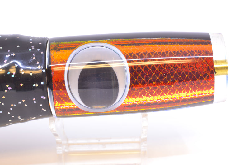 Koya Lures Rainbow Scale Black Pearl Doll Eyes Hard Head 12" 9oz Skirted Black