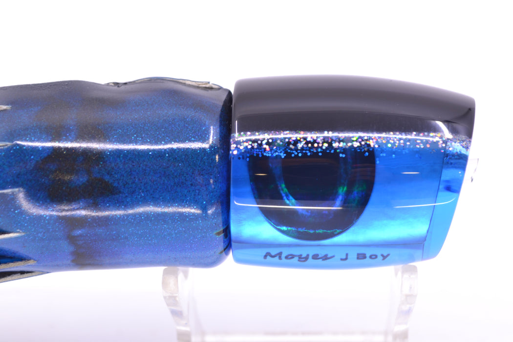 Moyes Lures Blue MOP Black-Silver Back Medium J-Boy 12" 5oz FT Vinyl Blue Tiger