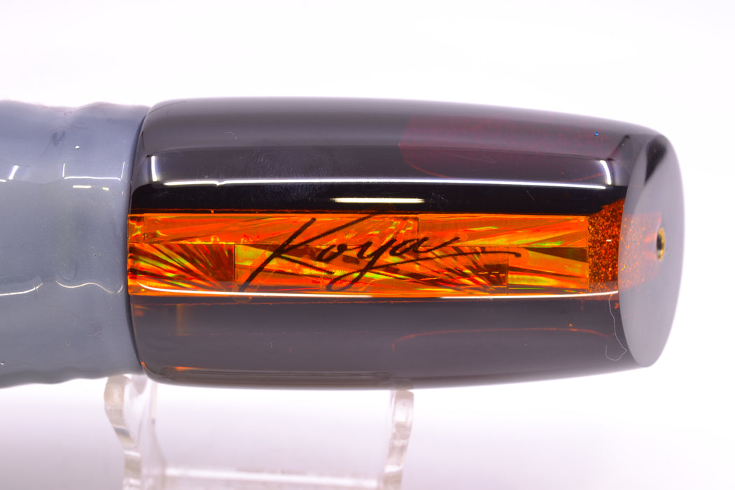Koya Lures Amber Mirrored Black Back Medium Poi Dog 14" 11oz Skirted Root Beer-Petrolero