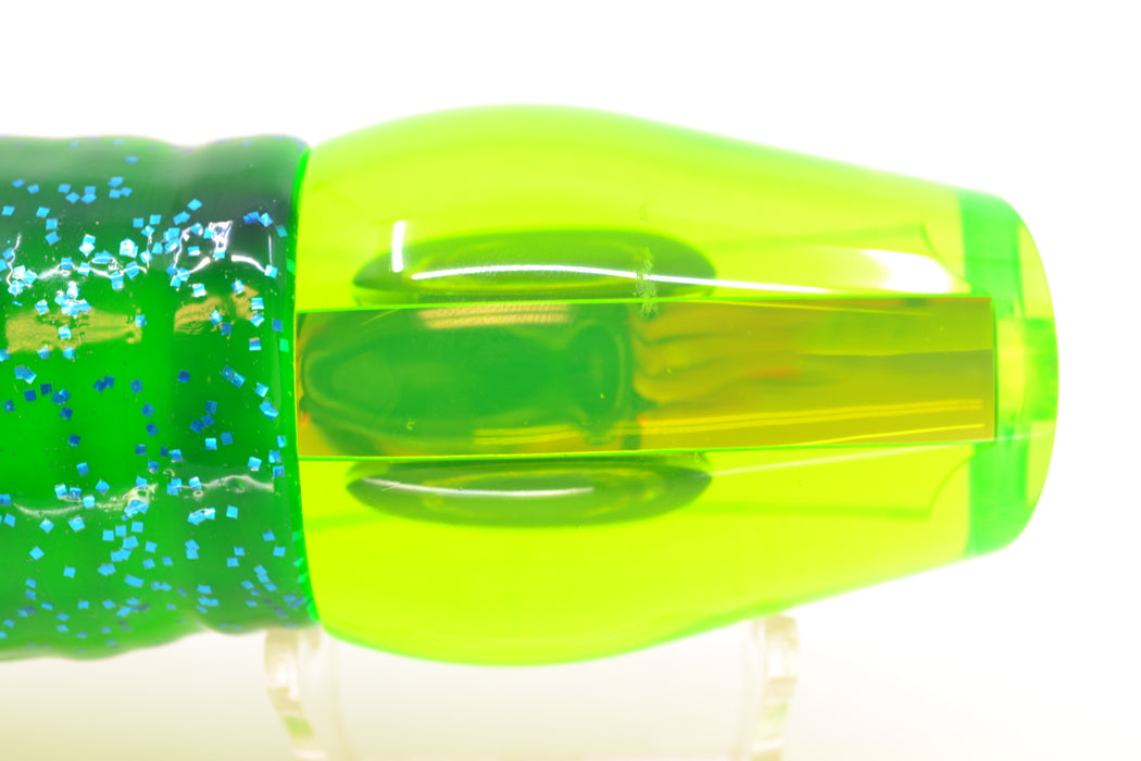 Moyes Lures Chartreuse Mirrored Taxi Eyes Large Sumo 14" 13.8oz Skirted Mahi