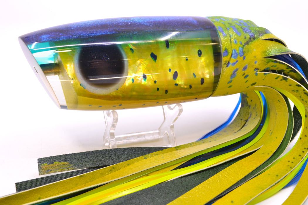 Ali'i Kai Lures Mahi MOP Blue-Green Chameleon Back XL Plunger 16" 15.5oz ALV Vinyl Mahi GZE