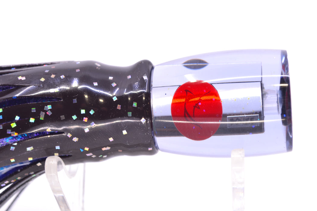 Bonze Lures Smoke Mirrored Red Eyes Rambo 7" 3oz Skirted Black/Purple-Blue