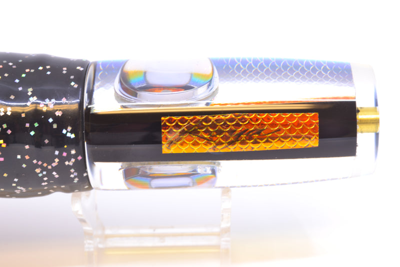 Koya Lures Rainbow Scale Black Pearl Doll Eyes Hard Head 12" 9oz Skirted Black
