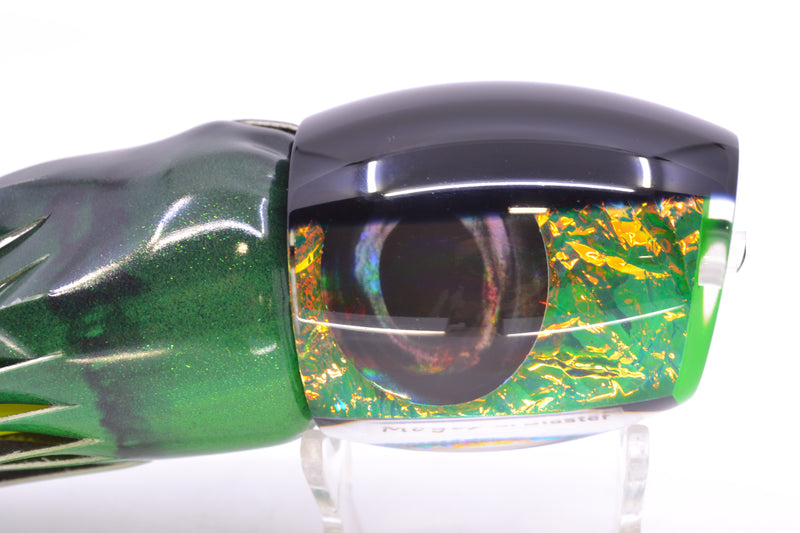 Moyes Lures Green-Orange Dichro Black Back Taxi Eyes Large Blaster 14" 8.5oz FT Vinyl