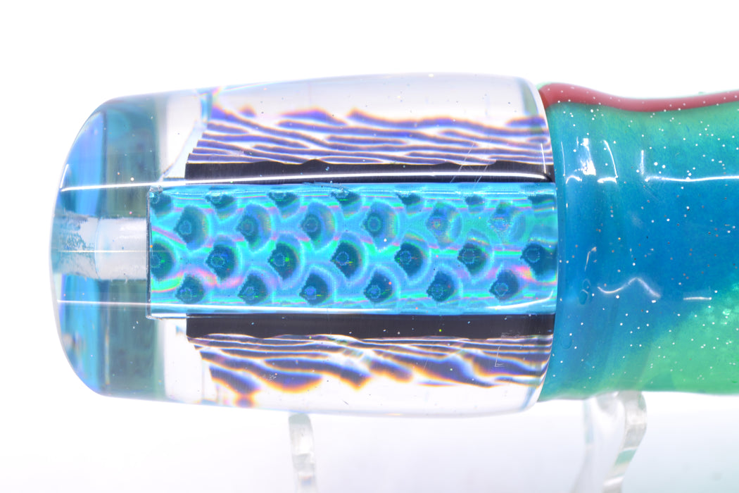 Marlin Magic Ice Blue-Akule Lava Ruckus 12" 11.3oz Skirted Green & Blue Bars/Ice Blue GZE