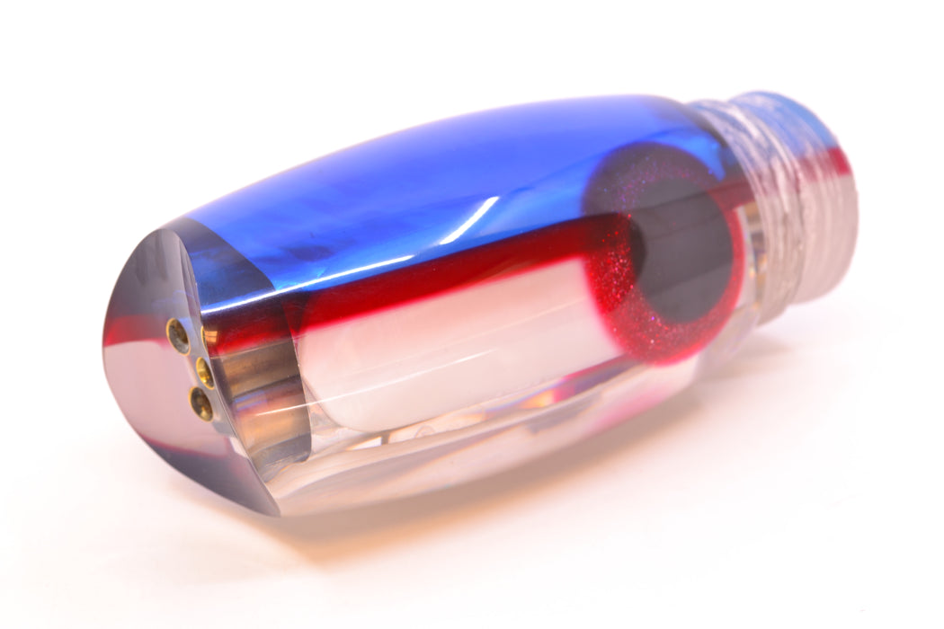 Coggin Lures Real Shell over Silver Aurora Blue-Red Back Tado Mauna Kea Scoop 14" 10oz