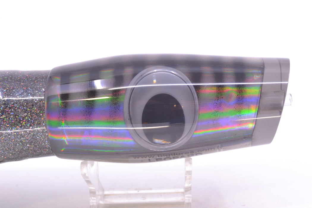 Big T Lures Smoke Rainbow Pearl Black Striped Back Leopard 12" 10.7oz Skirted Silver/Purple GZE