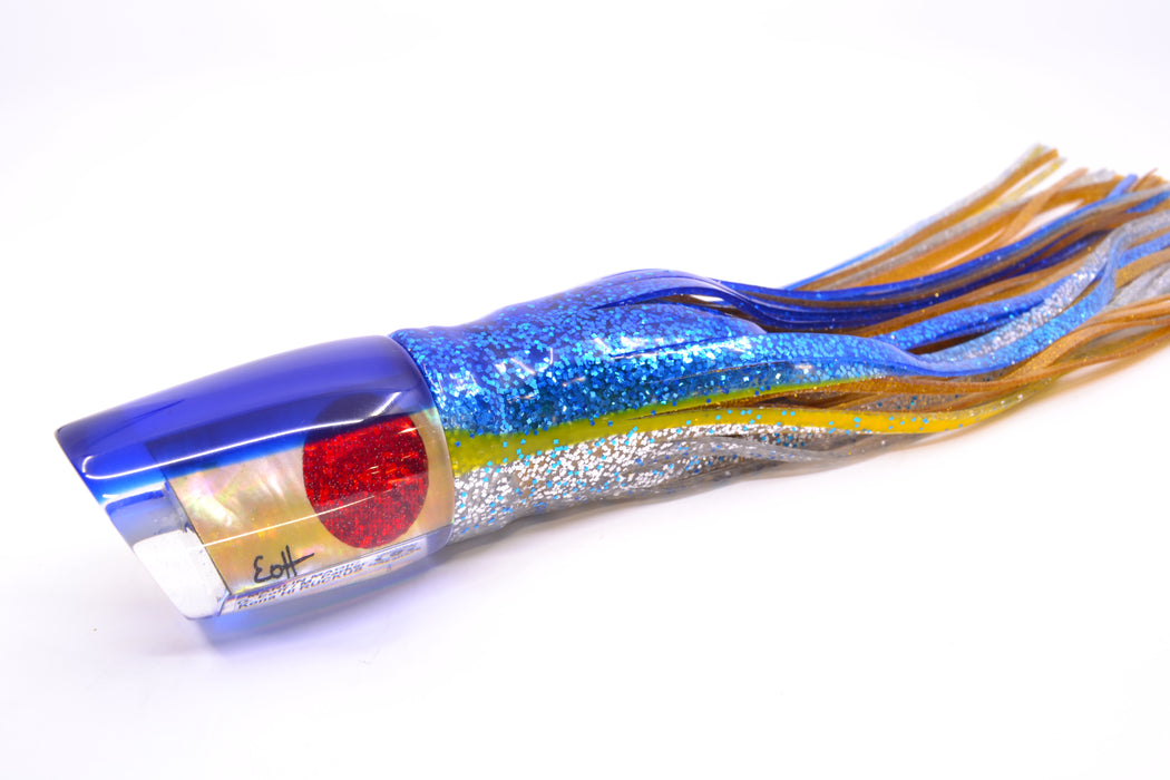 Marlin Magic Golden MOP Blue Back Red Eyes Ruckus 12" 11oz Skirted Blue-Yellow-Silver