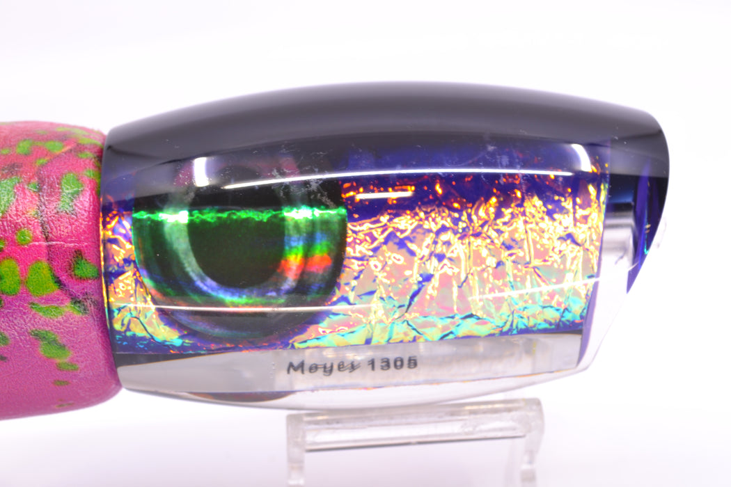 Moyes Lures Purple-Orange Dichro Black Back 1305 16" 15oz ALV Vinyl Pink Mahi