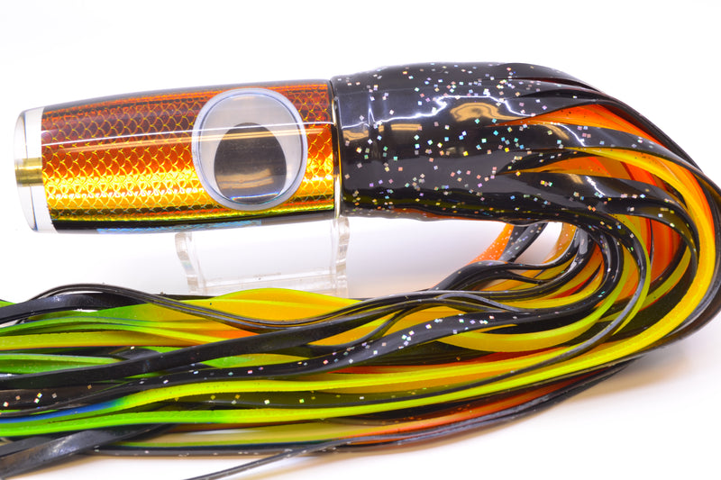 Koya Lures Rainbow Scale Black Pearl Doll Eyes Hard Head 12" 9oz Skirted Black
