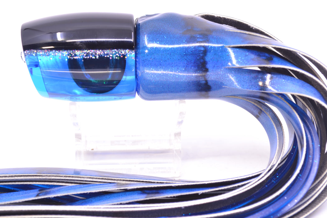 Moyes Lures Blue MOP Black-Silver Back Medium J-Boy 12" 5oz FT Vinyl Blue Tiger