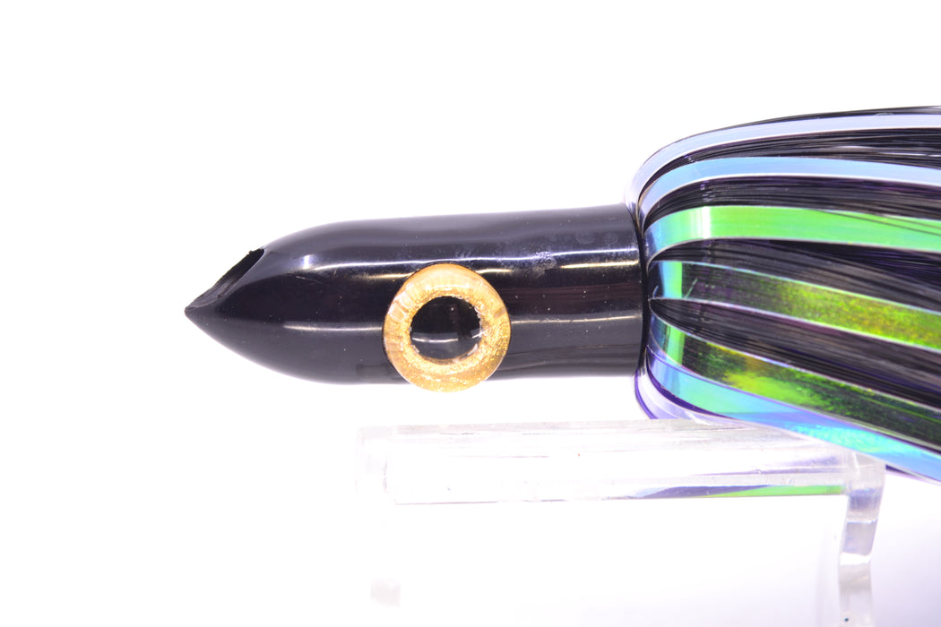 Iland Lures Flasher Series Black-Purple Hair Black Head Jr. Dredge Ilander 6.5" 1oz DJR455F-BK/PL