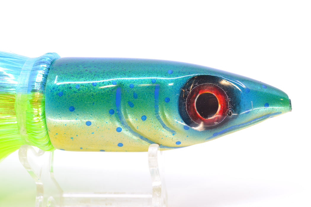 Tsutomu Lures Mahi Mahi Non-Jetted Kona Dragon 9"+ 8oz Strobez Ice Blue-Green