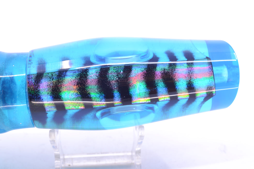 Big T Lures Ice Blue Rainbow Mackerel Leopard 12" 10.7oz Skirted Ice Blue with Black Stripes GZE