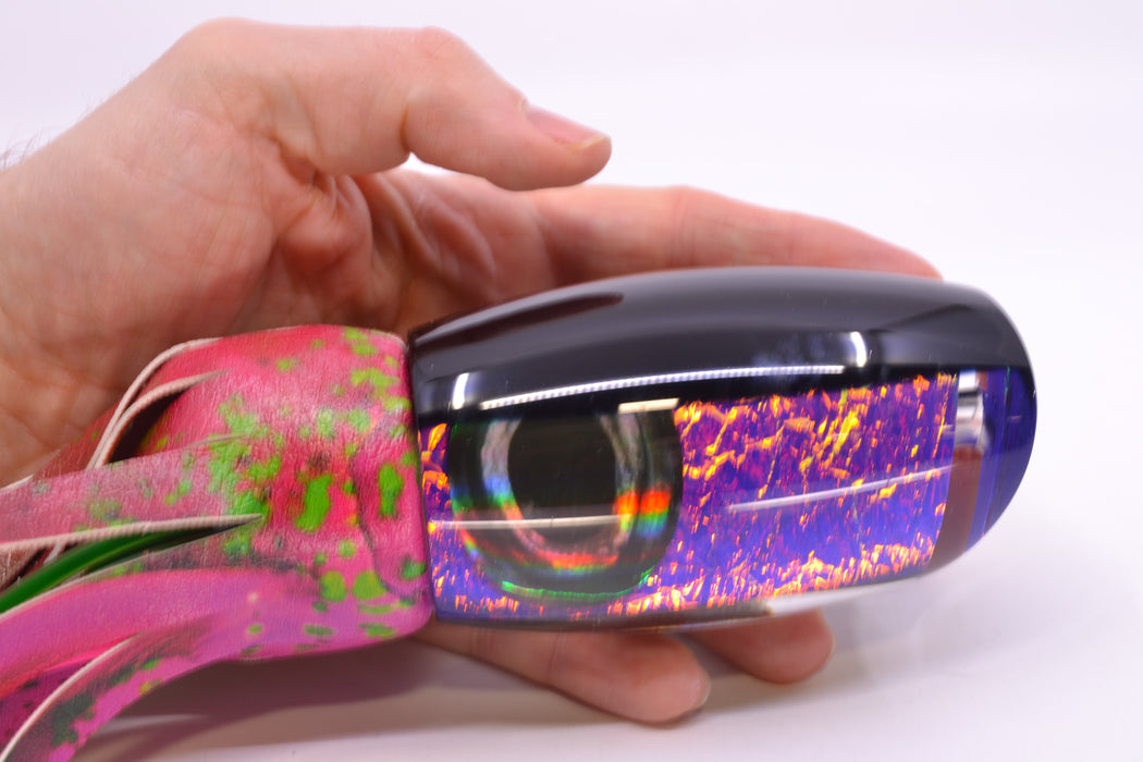 Moyes Lures Purple-Orange Dichro Black Back 1305 16" 15oz ALV Vinyl Pink Mahi