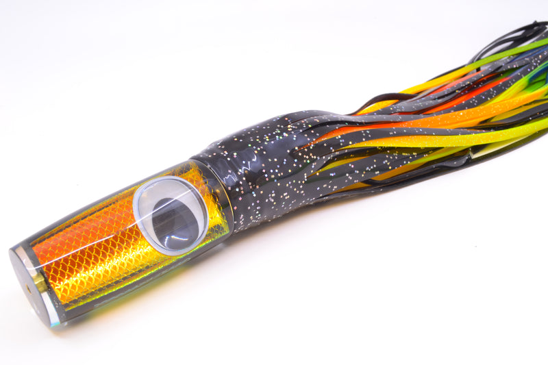 Koya Lures Rainbow Scale Black Pearl Doll Eyes Hard Head 12" 9oz Skirted Black