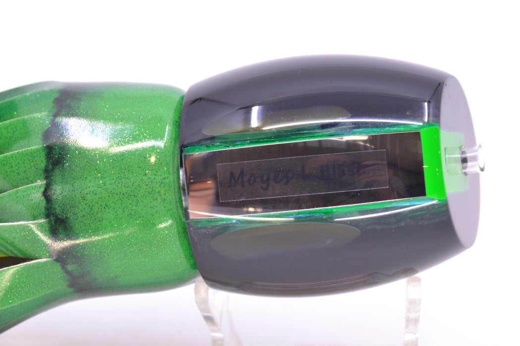 Moyes Lures Green-Orange Dichro Black Back Taxi Eyes Large Blaster 14" 8.5oz FT Vinyl