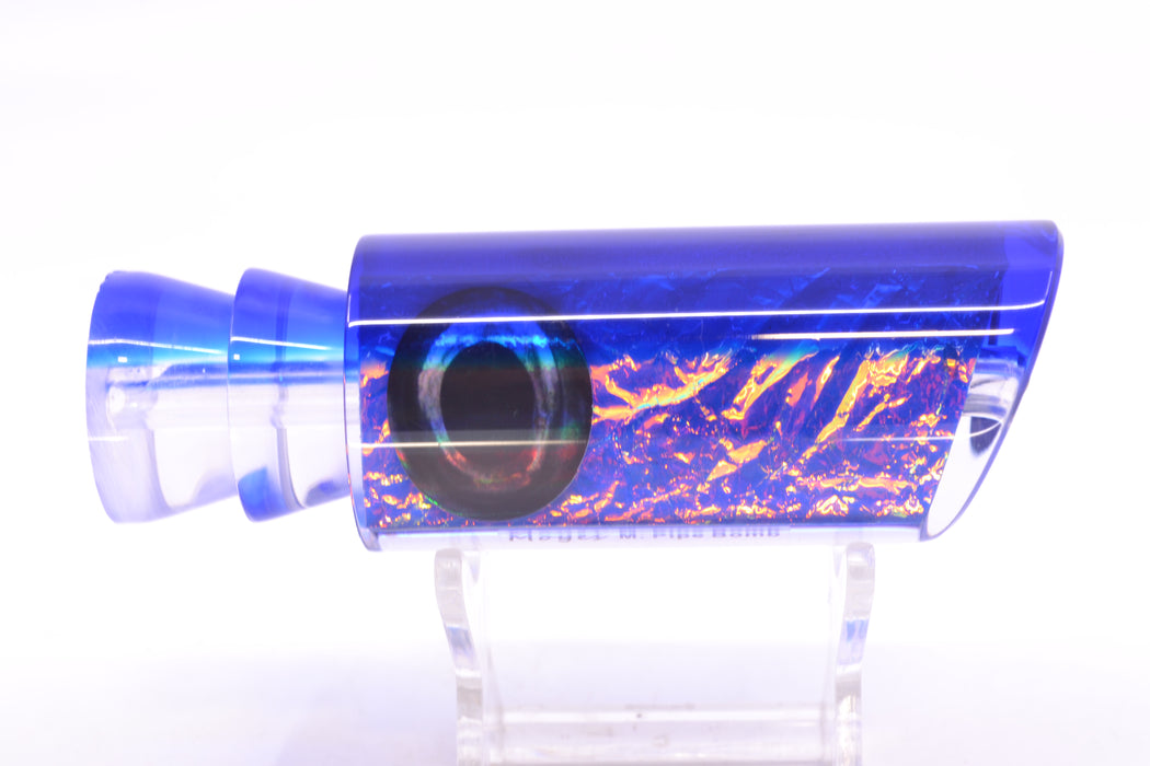 Moyes Lures Blue-Pink Dichro Blue Back Taxi Eyes Medium Pipe Bomb 12" 4.6oz