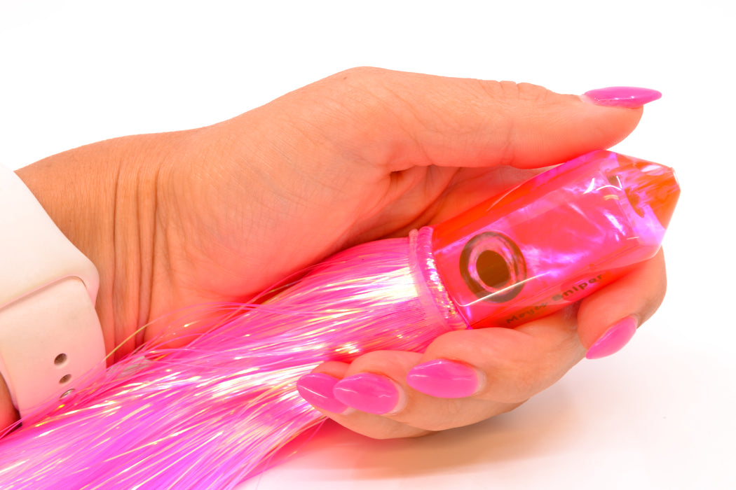 Moyes Lures Pink MOP 2-Hole Small Sniper Jet 9" 5.7oz Strobez Pink/White