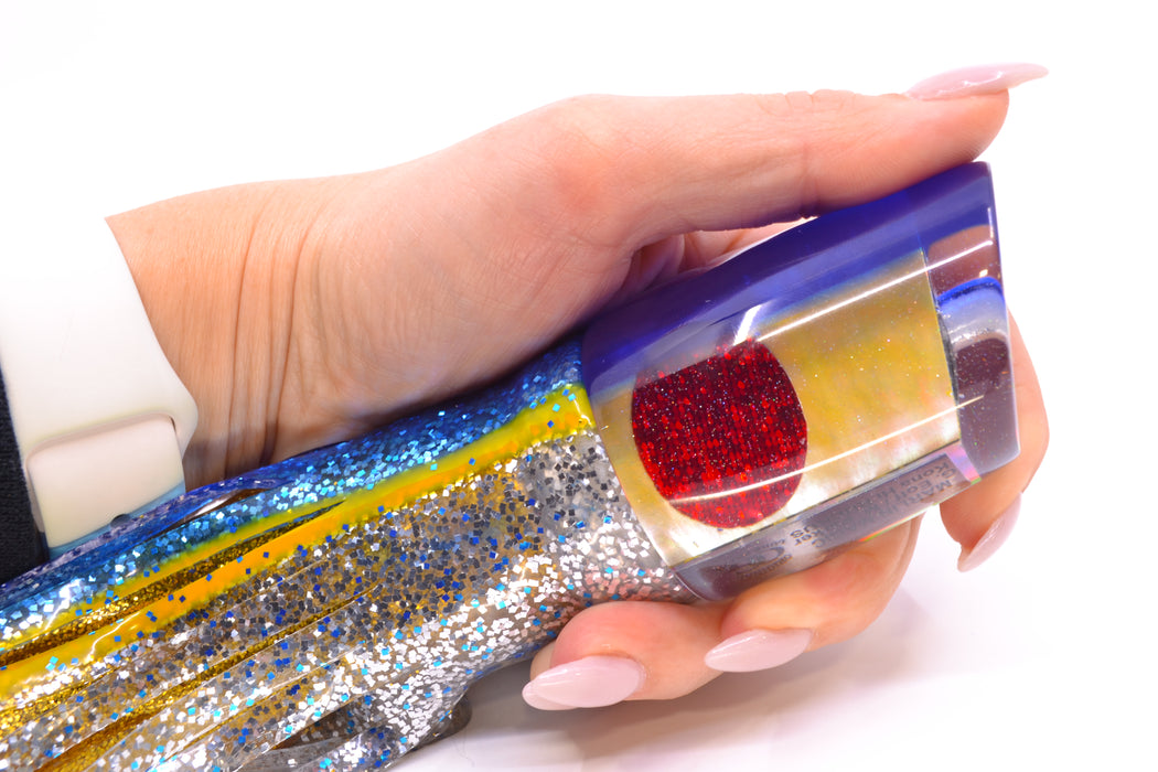 Marlin Magic Golden MOP Blue Back Red Eyes Ruckus 12" 11oz Skirted Blue-Yellow-Silver