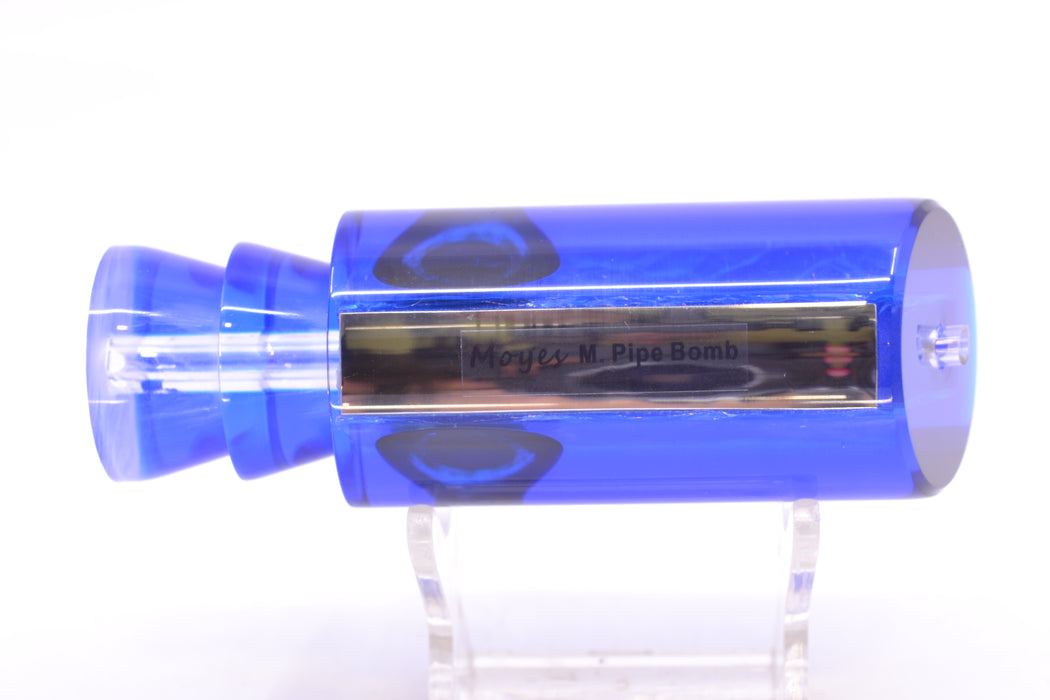 Moyes Lures Blue-Pink Dichro Blue Back Taxi Eyes Medium Pipe Bomb 12" 4.6oz