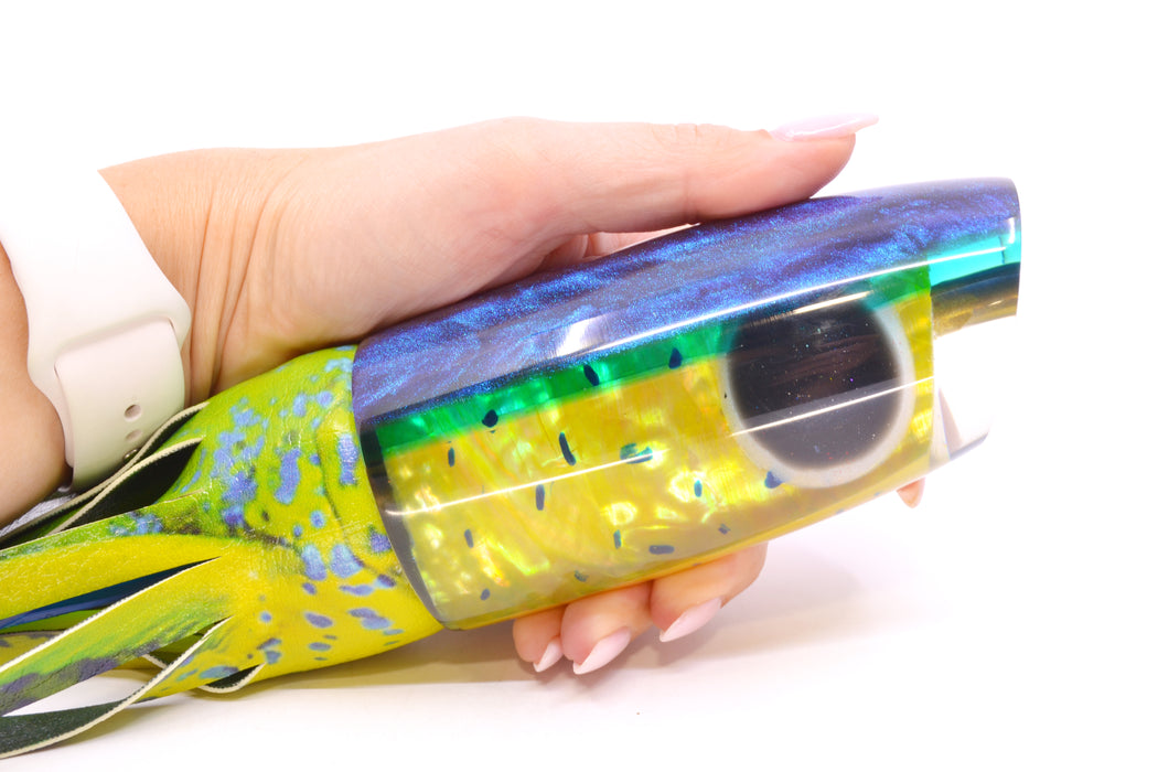 Ali'i Kai Lures Mahi MOP Blue-Green Chameleon Back XL Plunger 16" 15.5oz ALV Vinyl Mahi GZE