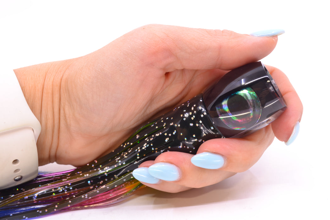 Moyes Lures Black Pearl Black Back Taxi Eyes Small Secret 9" 3oz Skirted Magic Johnson