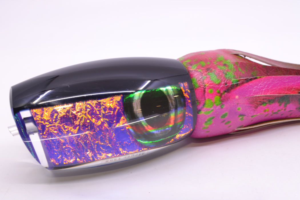 Moyes Lures Purple-Orange Dichro Black Back 1305 16" 15oz ALV Vinyl Pink Mahi