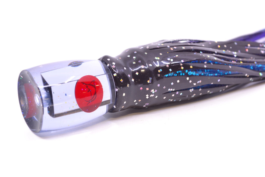 Bonze Lures Smoke Mirrored Red Eyes Rambo 7" 3oz Skirted Black/Purple-Blue