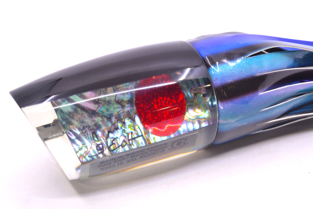 Marlin Magic Blue-Purple Abalone Black Back XXL Ruckus Teaser 18" 20oz FT Vinyl Skipjack GZE