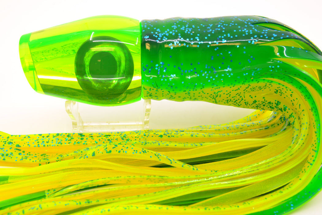 Moyes Lures Chartreuse Mirrored Taxi Eyes Large Sumo 14" 13.8oz Skirted Mahi