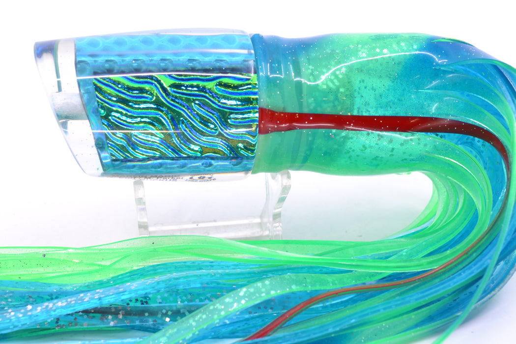 Marlin Magic Ice Blue-Akule Lava Ruckus 12" 11.3oz Skirted Green & Blue Bars/Ice Blue GZE
