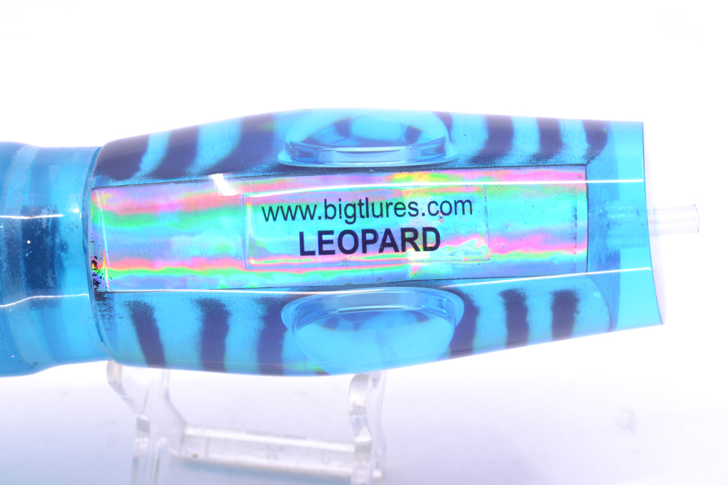 Big T Lures Ice Blue Rainbow Mackerel Leopard 12" 10.7oz Skirted Ice Blue with Black Stripes GZE
