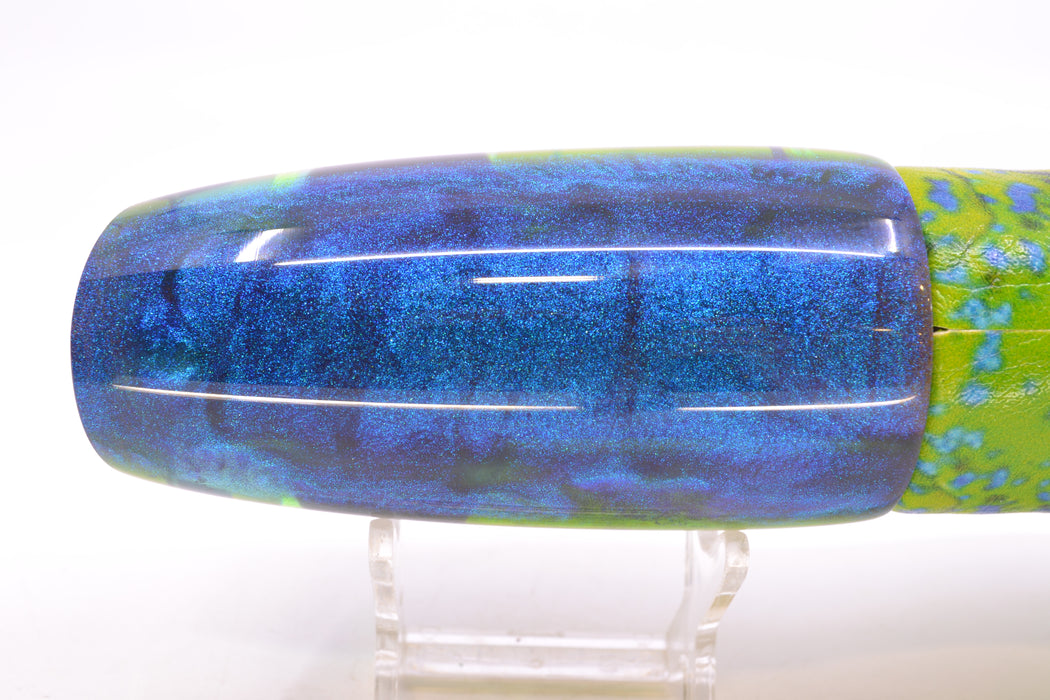 Ali'i Kai Lures Mahi MOP Blue-Green Chameleon Back Large Plunger 14" 10.5oz ALV Vinyl Mahi GZE