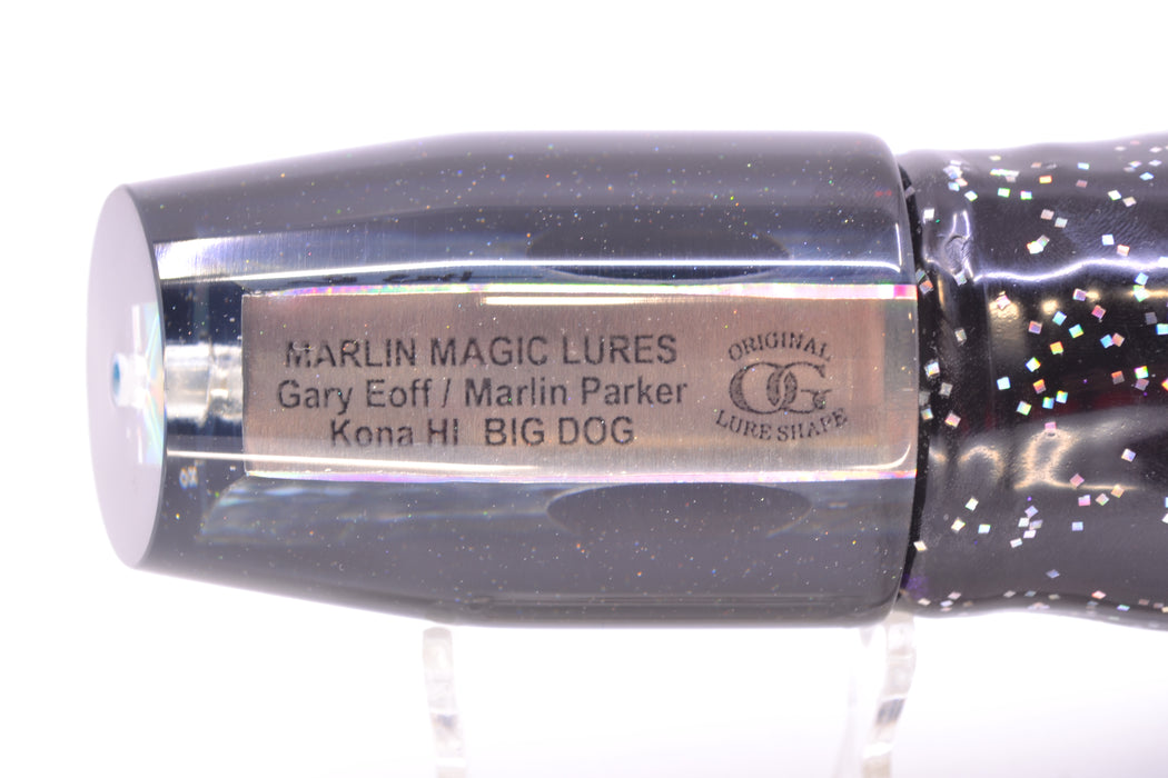 Marlin Magic Blue-Purple Abalone Black Back Taxi Eyes Big Dog 14" 12oz Skirted Black GZE