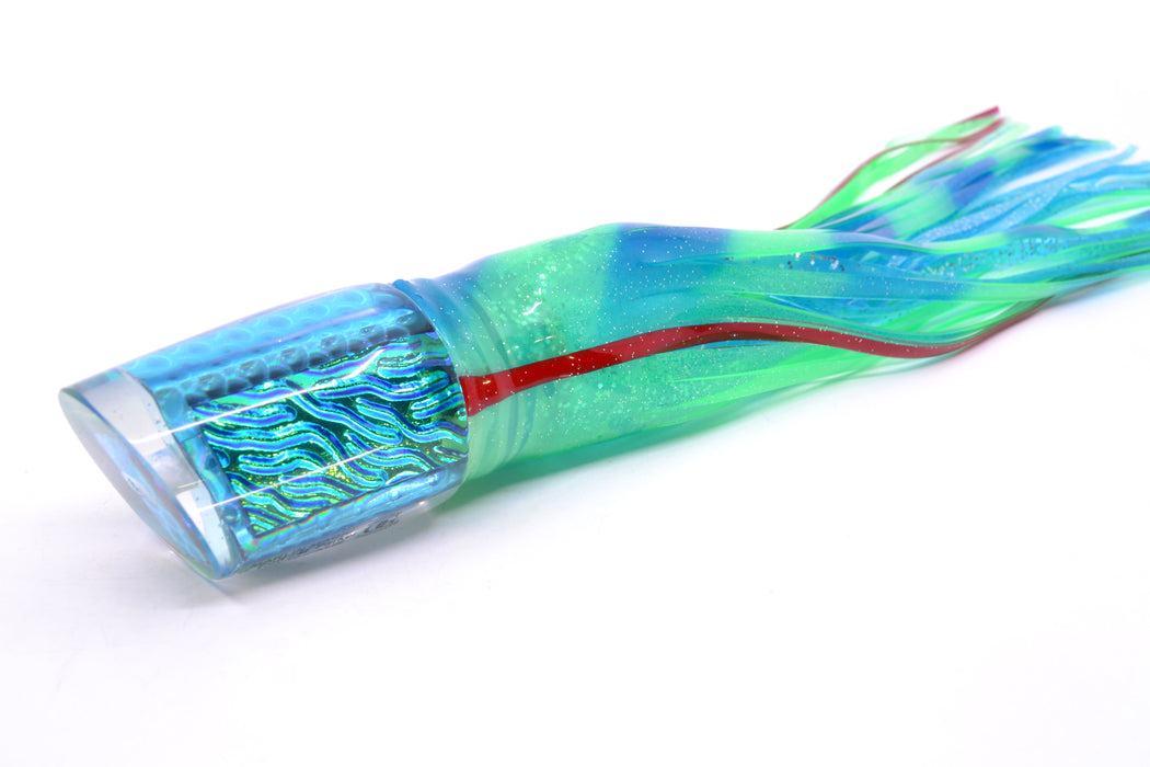 Marlin Magic Ice Blue-Akule Lava Ruckus 12" 11.3oz Skirted Green & Blue Bars/Ice Blue GZE
