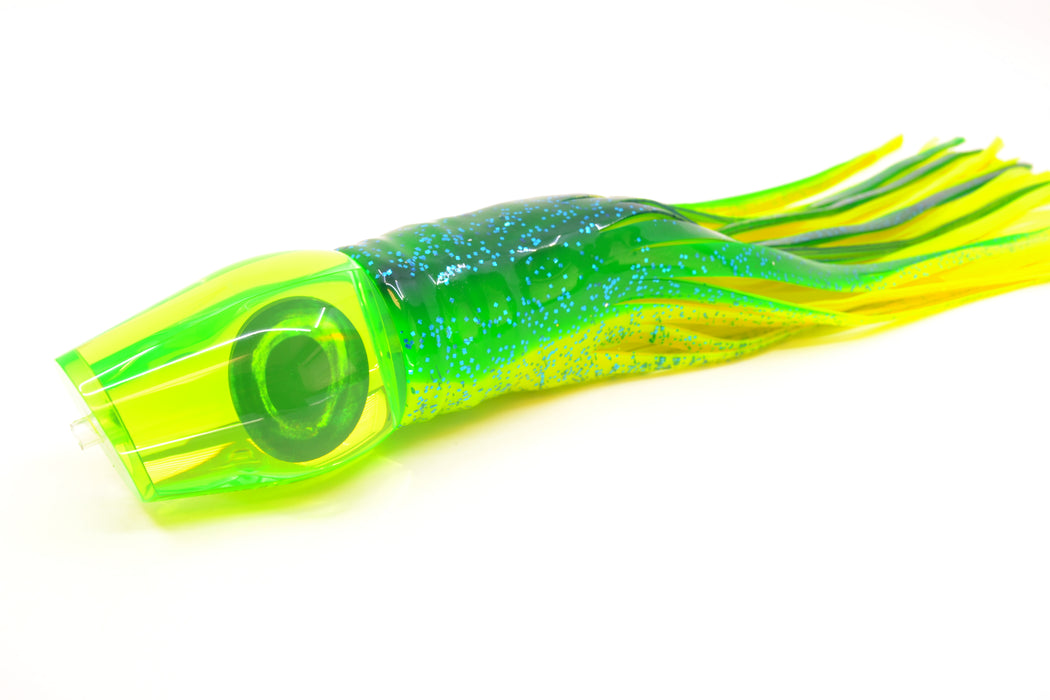 Moyes Lures Chartreuse Mirrored Taxi Eyes Large Sumo 14" 13.8oz Skirted Mahi