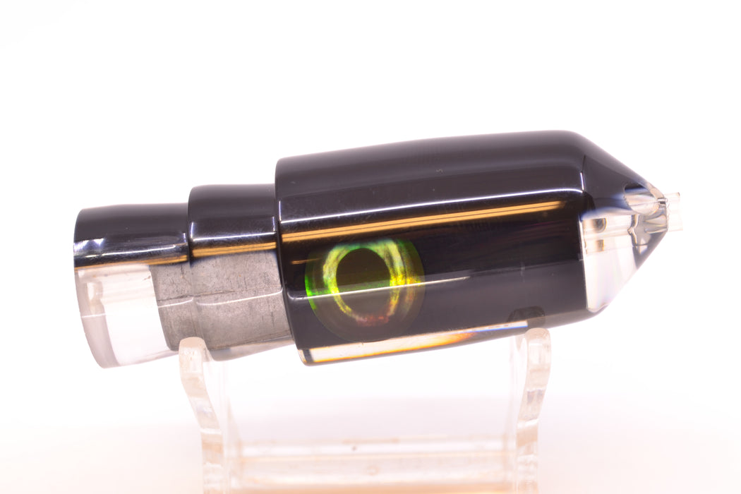 Moyes Lures Black Death Black Pearl Black Back Taxi Eyes 2-Hole Small Sniper Jet 9" 3.8oz