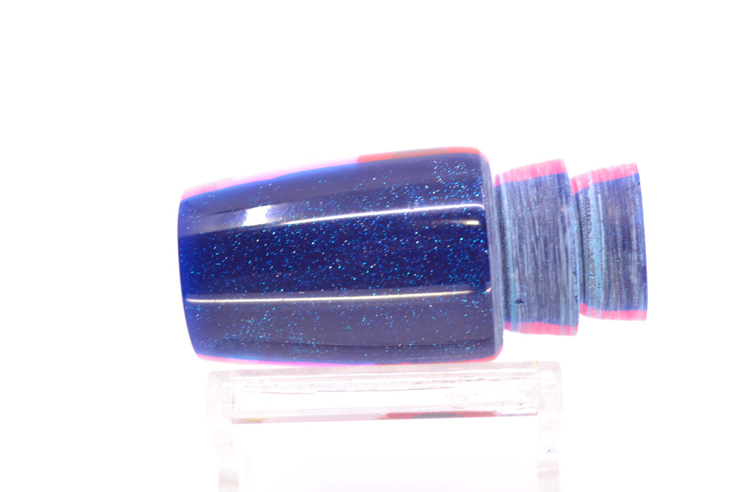 Coggin Lures White MOP Blue Wrap Blue-Pink Back 4-Hole Small Slant Bogie Invert 7" 2.5oz