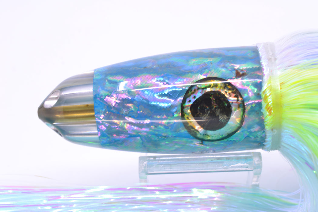 Ali'i Kai Lures Ice Blue Awabi Starburst Dreamliner Jet 12" 14.5oz EZ Flash White-Chartreuse Stripes