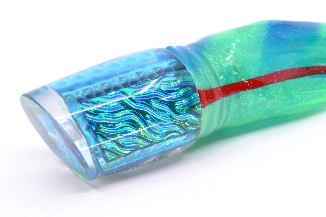 Marlin Magic Ice Blue-Akule Lava Ruckus 12" 11.3oz Skirted Green & Blue Bars/Ice Blue GZE