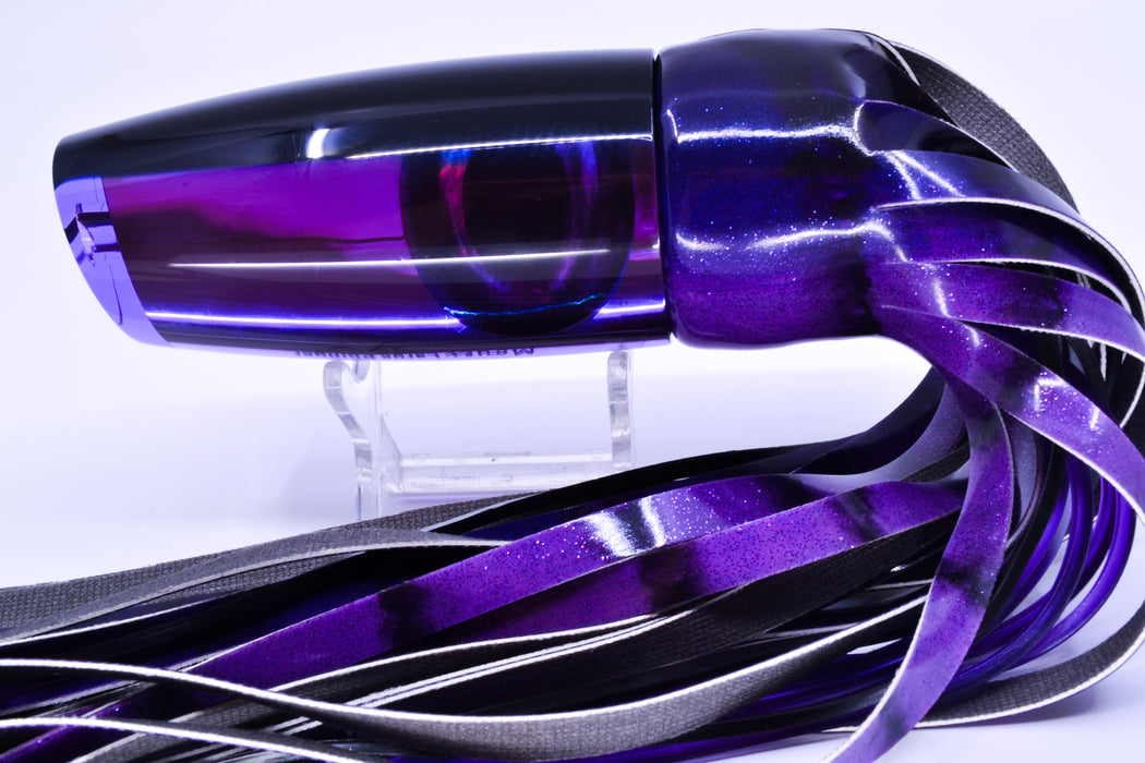 Moyes Lures Purple Mirrored Black Back Large Plunger 14" 11oz FT Vinyl Grape Juice